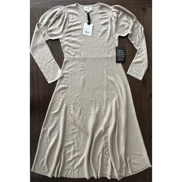 Tuckernuck Pomander Place Maxi Dress Women’s Large Knit Brielle Beige Tan NEW - Picture 6 of 12